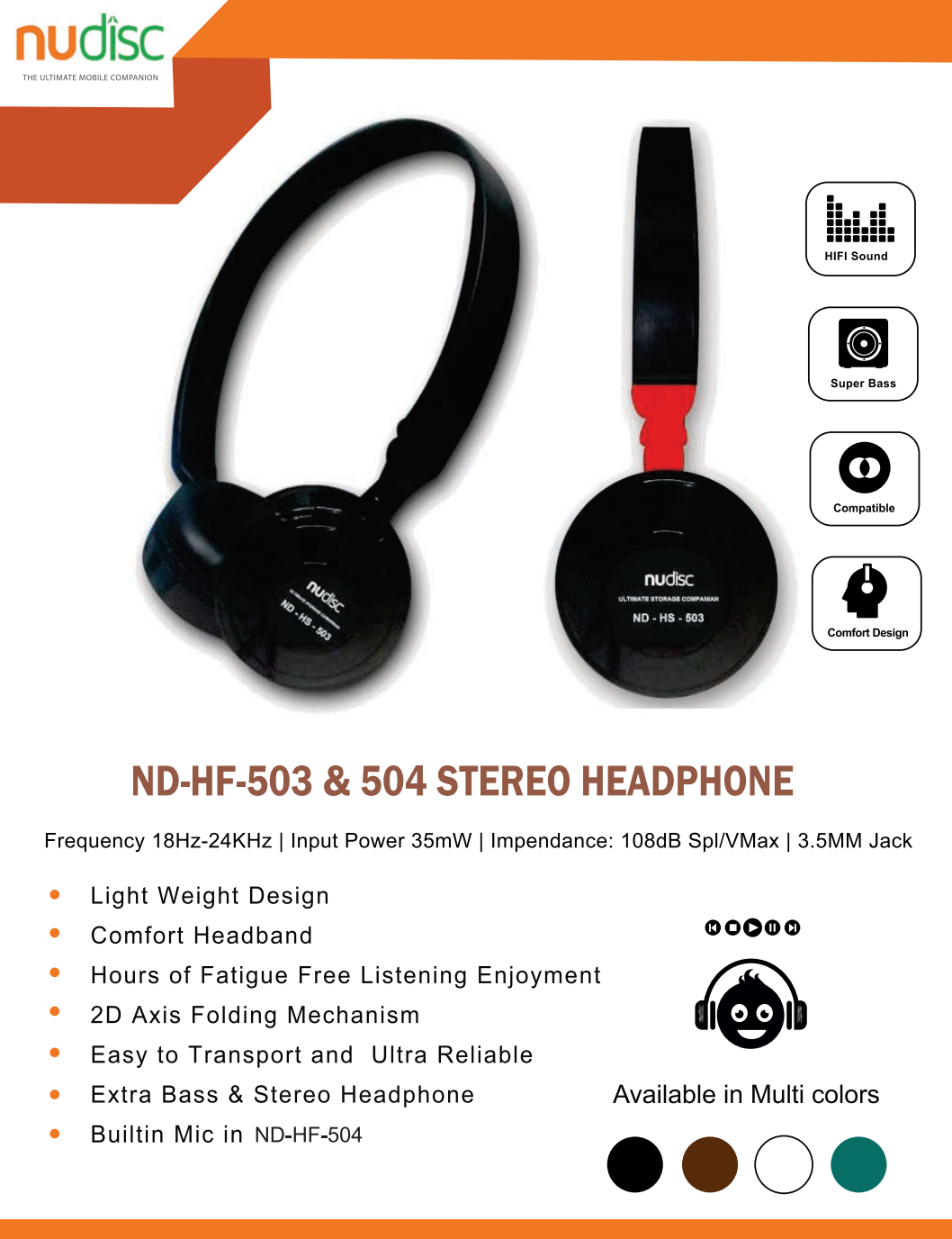 Stereo Head  set ND-HS  503