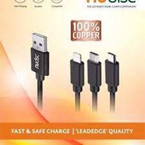 Data Cable 3 in 1 Multipin Nylon  Fast  Charge